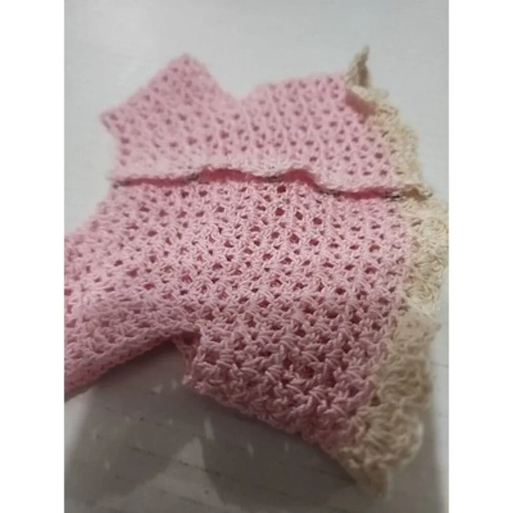 3 Adorable Handmade Crocheted Tops for 18 In American Girl Type Doll Clothes Lot